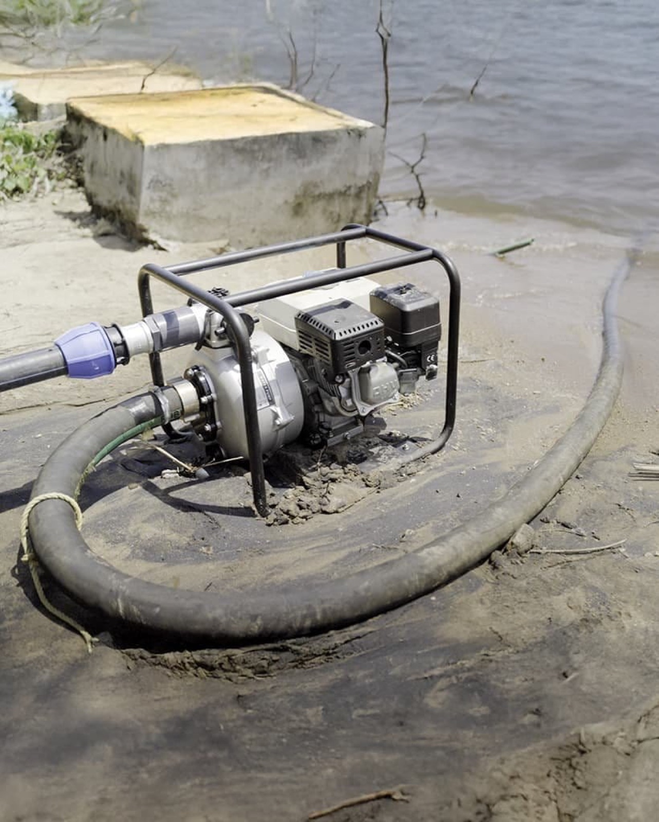 NoTaps filtration pump running at the lakeside