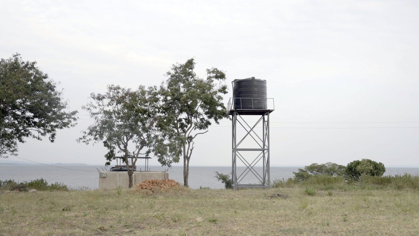 Elevated water storage tank overlooking Lake Victoria